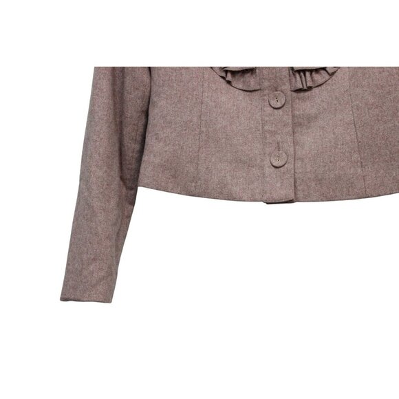 Anthropologie TABITHA Blazer Jacket Size 4 Wool Pleated Preppy Equestrian Office - Picture 4 of 15